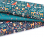 Preview: Designer- Baumwollstoff Midnight Forest grünpetrol (10 cm)